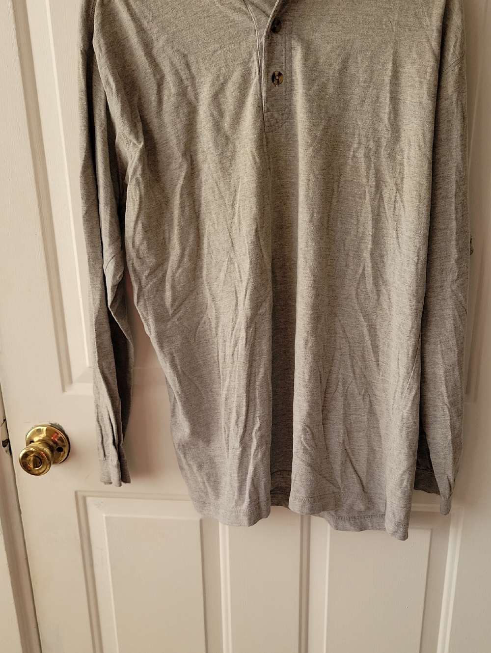 Puritan Long-Sleeve Henley in Light Gray
